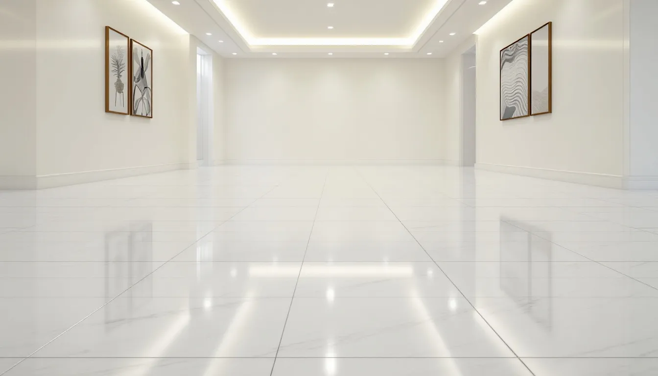 A well-maintained tiled surface with tile trim showing proper care.