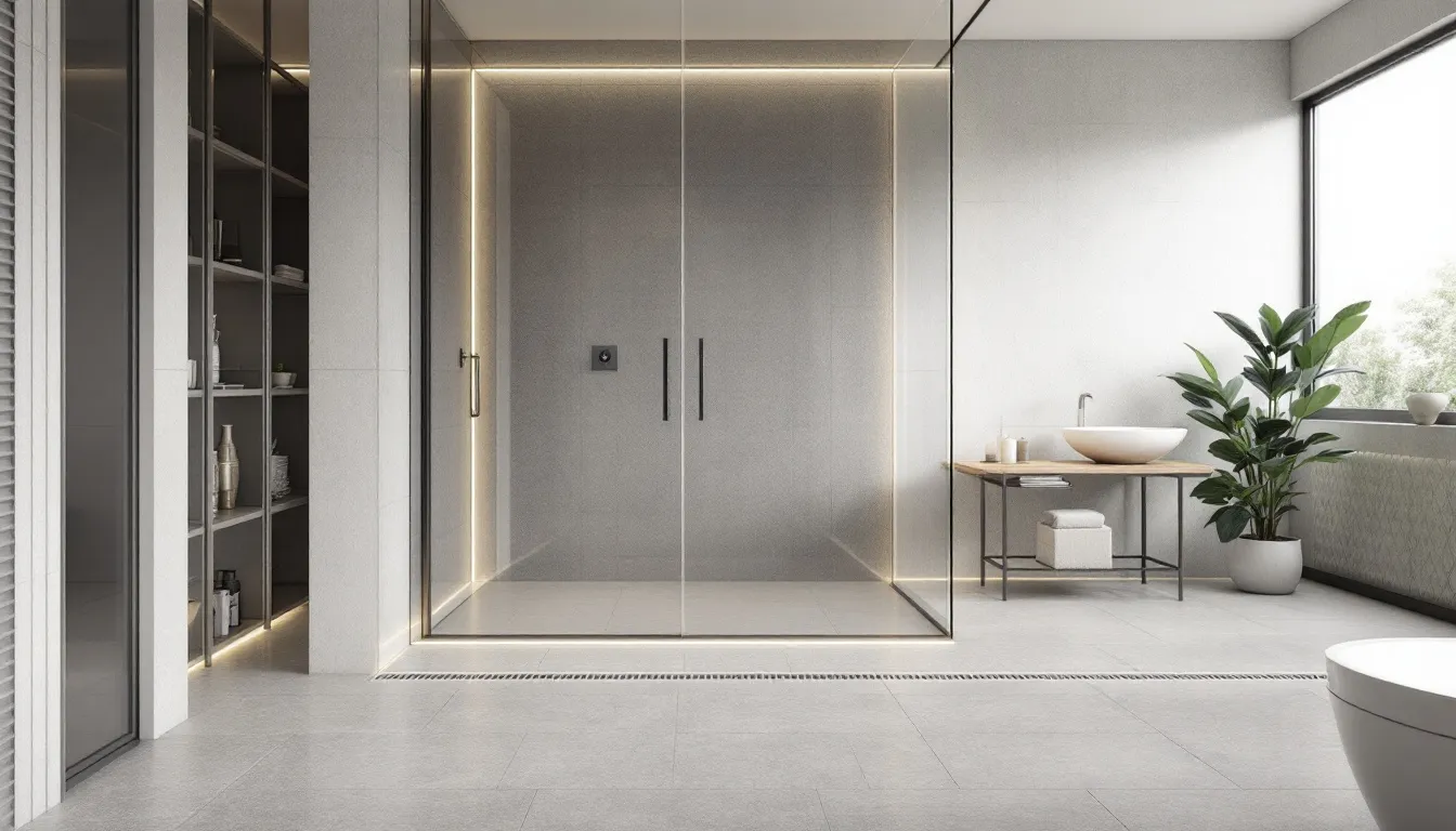 Different types of tile trims including ceramic and metal trims.