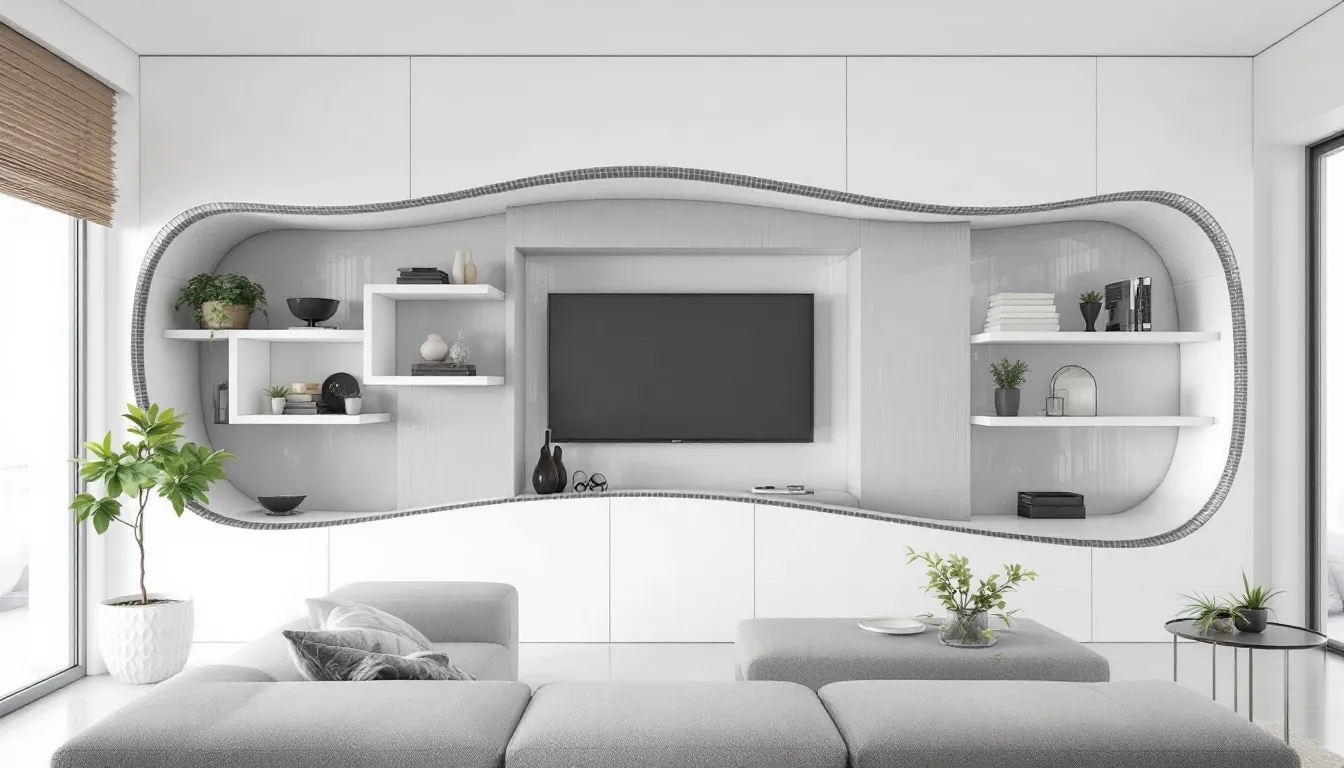 An alternative method to traditional tile trim using a creative design.