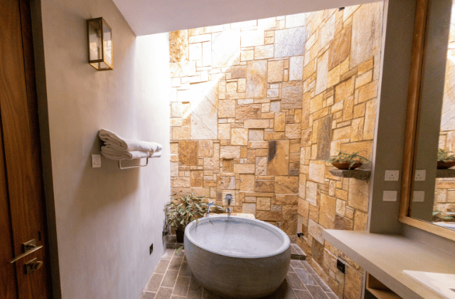 Textured stone tiles