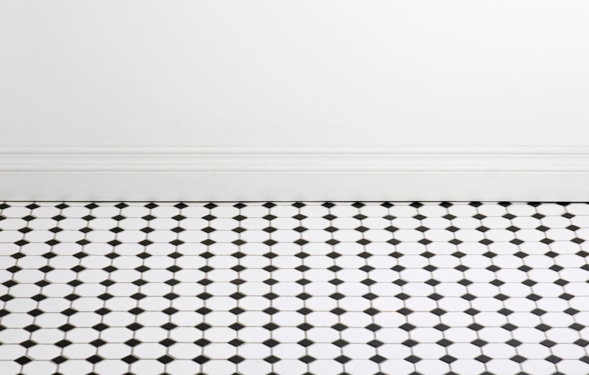 Have fun with different tile shapes and colors for your home office flooring