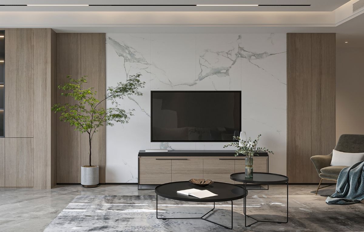 Marble is a great material for textured accent walls