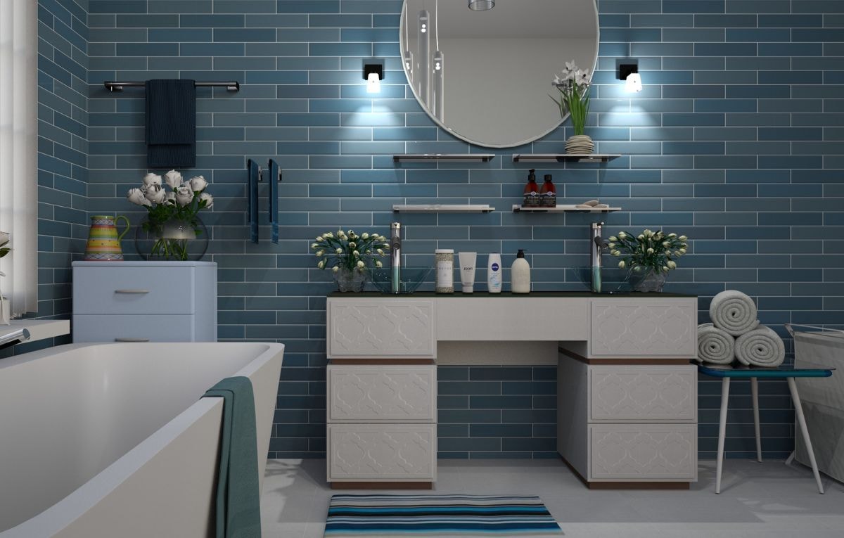 Many designers mix different tile patterns