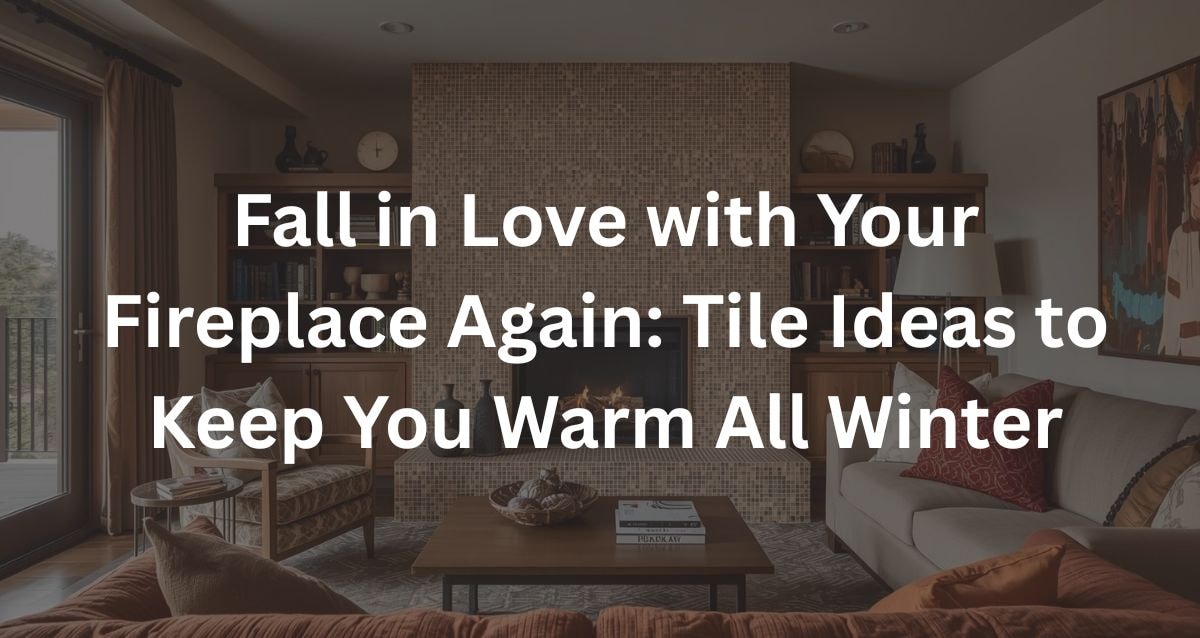 Floor-to-ceiling mosaic tile fireplace